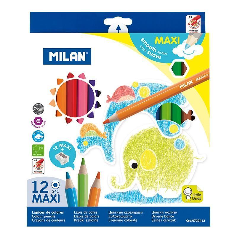 12 Creione Colorate Maxi Hexagonale Milan - Simplisio.ro