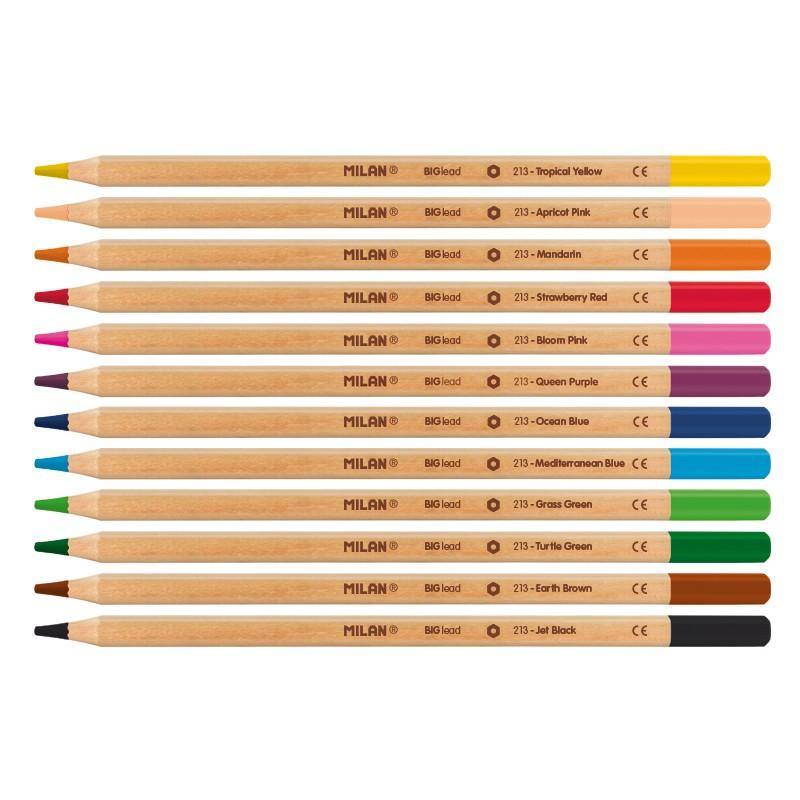 12 Creioane Colorate in Cutie Metalica Milan 80057