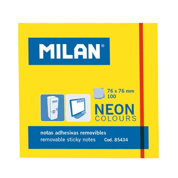 Bloc Notes Adeziv Neon 76 x 76 Milan Galben