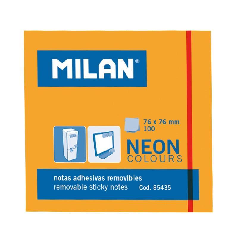 Bloc Notes Adeziv Neon 76 x 76 Milan Portocaliu