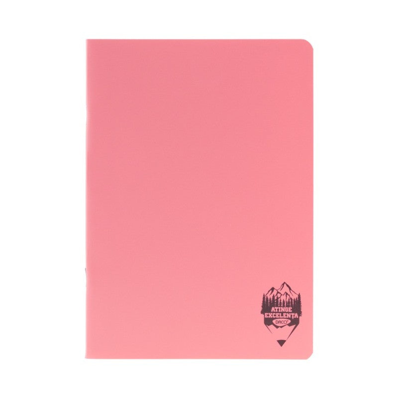 caiet studentesc a4 100 file coperta plastic roz Daco