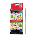 12 Creioane Trunghiulare Bicolore Daco