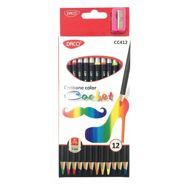 12 Creioane Colorate Cochete Daco